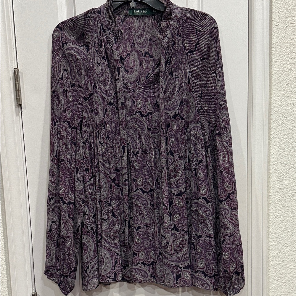 Lauren Ralph Lauren Women's Blouse in Purple Paisley